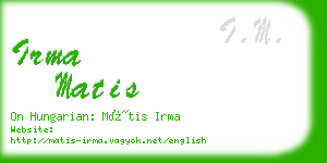 irma matis business card